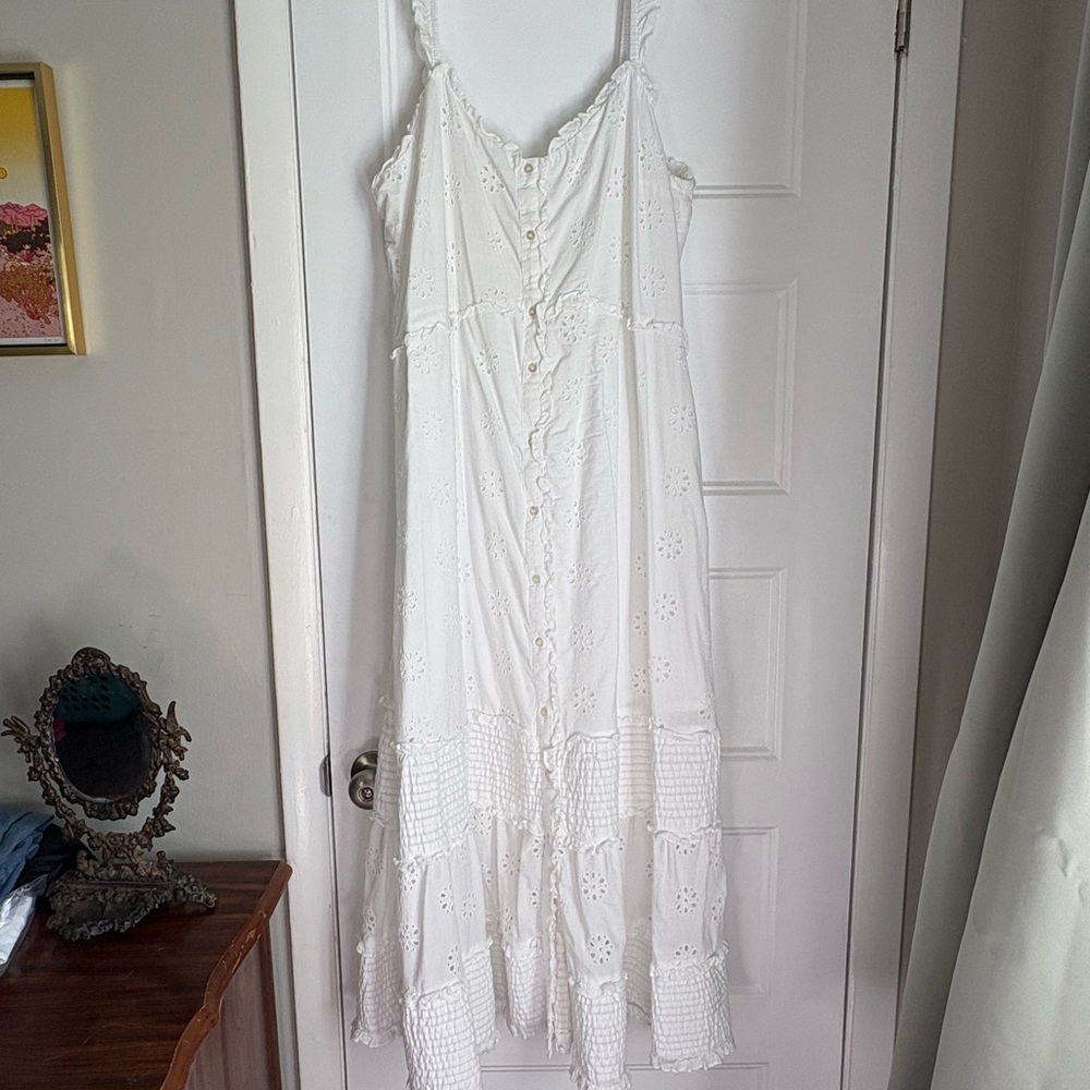GAP White Lace Detail Maxi Dress